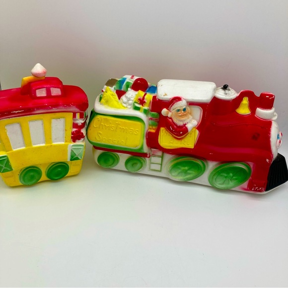 Vintage Rare 70s 1972 Empire Plastics Santa Claus' Christmas Train Blow Mold - Picture 1 of 8